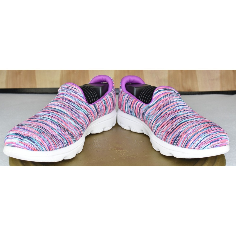 Skechers Go Walk Evolution Women Size 10 Ultra Frenzied Multi Striped Sneakers - Picture 7 of 11